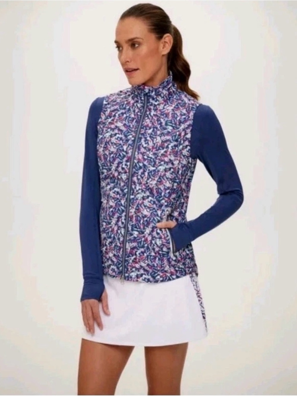 New Zero Restriction Women's Wanda Vest Size L Mardi Gras Pockets Windbreaker